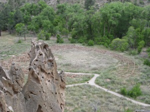 A photo I took of the Ancestral Pueblo village, Tyuonyi, in the Bandelier National Monument near Santa Fe, NM (May 2015)