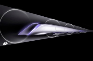 Conceptual design rendering of a Hyperloop capsule (Credit: SpaceX).